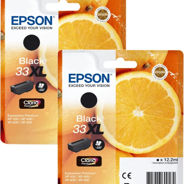 Epson 33XL Cartridge Zwart Duo Pack
