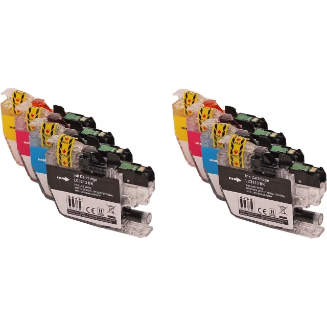 Ipexnl inktcartridges geschikt voor Brother LC3213 LC3213XL 2x multipack van 4 kleuren voor Brother MFC-J491DW, MFC-J497DW, DCP-J572dw, MFC-J890DW, MFC-J895DW, DCP-J772DW ,DCP-J774DW multi pack