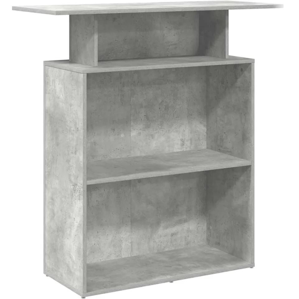 vidaXL Receptiebalie 100x40x104 cm bewerkt hout betongrijs grijs, foto 3