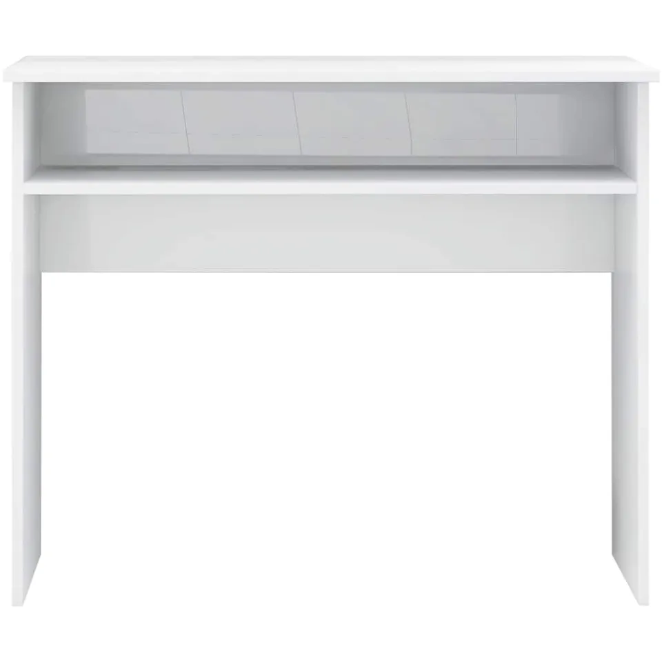 vidaXL Bureau 90x50x74 cm bewerkt hout hoogglans wit