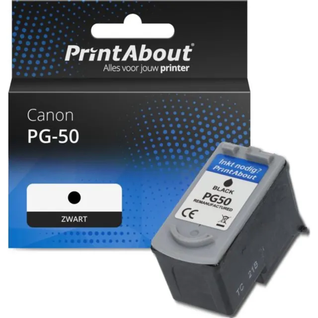 PrintAbout huismerk Inktcartridge PG-50 Zwart geschikt voor Canon