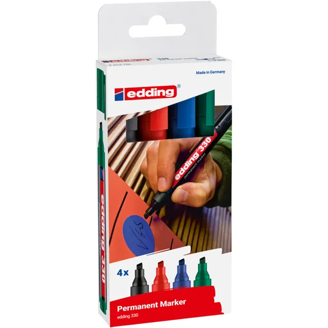 Edding Viltstift edding 330 schuin 1.5-5mm assorti blister à 4 stuks