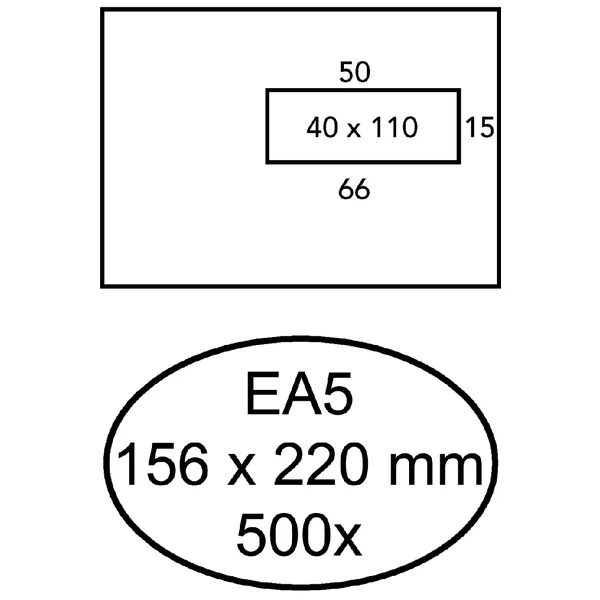 Quantore Envelop Quantore 156x220mm venster 4x11cm rechts zelfklevend 500 stuks