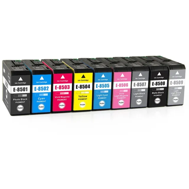 ABC huismerk set 9x inktcartridge geschikt voor Epson T850 geschikt voor Epson Surecolor SC-P800 SC-P800DES SC-P800SE SC-P800SP Set 4 kleuren