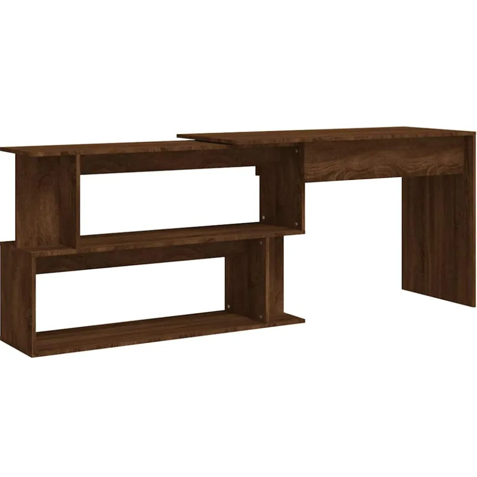 vidaXL Hoekbureau 200x50x76 cm bewerkt hout bruin eikenkleur