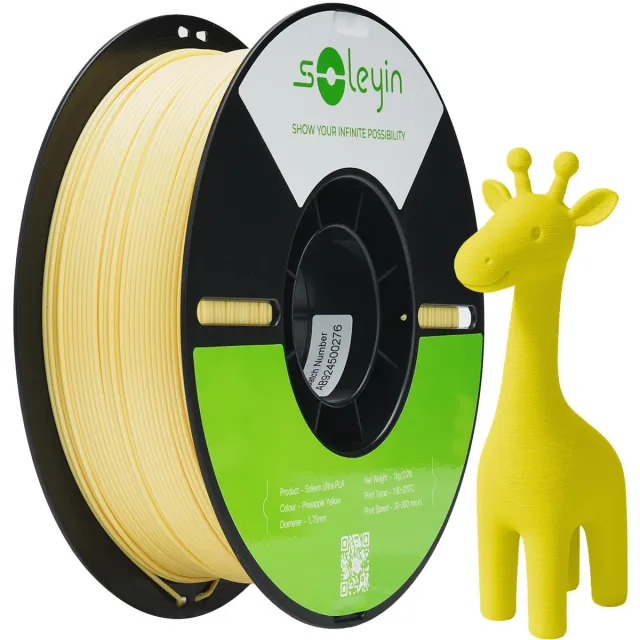 Creality Ultra PLA Filament - Geel - 1,75 mm - 1 kg - Hoge Snelheid 30-300 mm/s - Milieuvriendelijk - Voor de meeste 3D-printers Creality Ender K1, K1C, K2 Plus - 3D-printverbruiksartikelen - Pineapple Yellow - 3D Printer Filament
