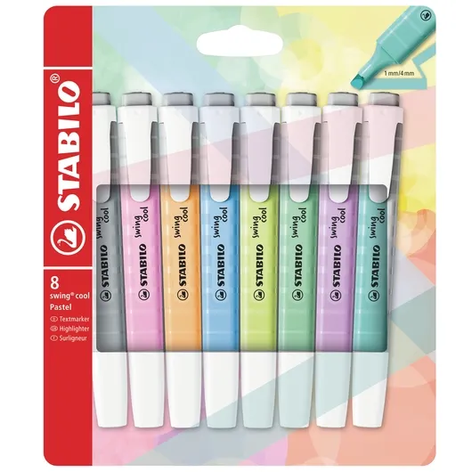 Stabilo Markeerstift STABILO Swing cool 275/8 pastel assorti etui à 8 stuks