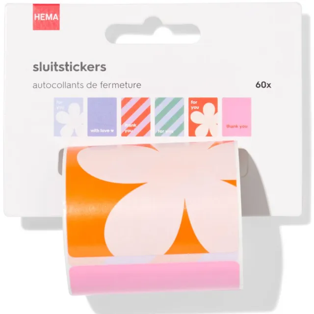 HEMA Sluitstickers op rol print - 60 stuks
