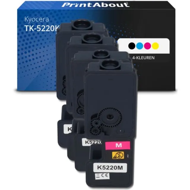 PrintAbout huismerk Toner TK-5220K 4-kleuren Multipack geschikt voor Kyocera