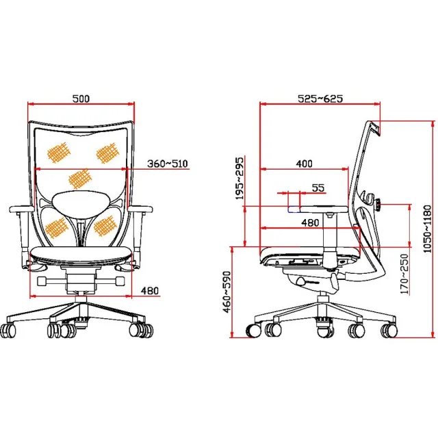 ABC Kantoormeubelen Ergonomische bureaustoel NPR1813 model 1554 met witte rugleuning