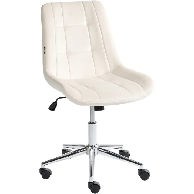 Beliani MELROSE - Bureaustoel - Off-white - Fluweel Wit