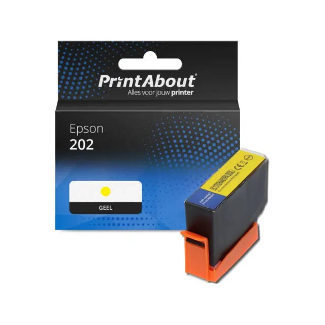 PrintAbout huismerk Inktcartridge 202 (C13T02F44010) Geel Geschikt voor Epson