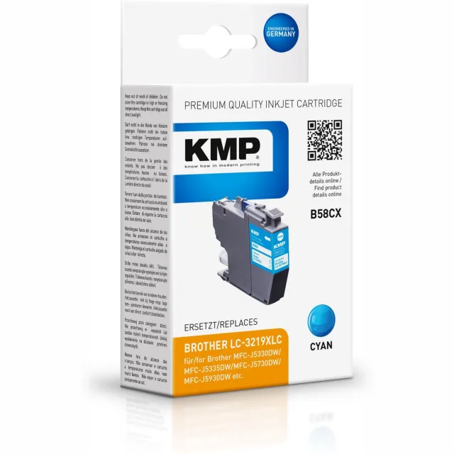 KMP Inkt vervangt Brother LC-3219XLC Compatibel Cyaan B58CX 1538,4003