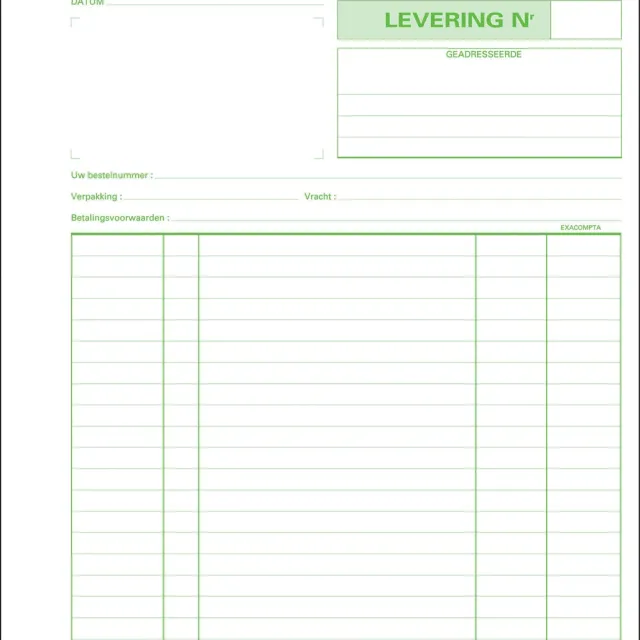 Exacompta leveringen, ft 21 x 18 cm, dupli (50 x 2 vel), Nederlandstalig