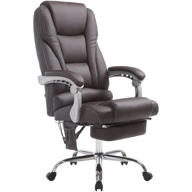 CLP Pacific V2 Bureaustoel - Massagefunctie - Kunstleder bruin