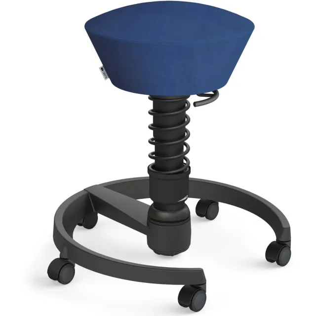 AERIS SWOPPER Comfort - ergonomische bureaustoel - zachte wielen - zwart frame - zitting microvezel - Blauw blauw /zacht