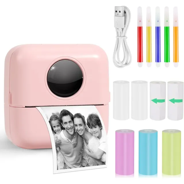 QIN® Fotoprinter voor Smartphone - Fotoprinter - Polaroid Printer Smartphone - Roze - 4x8x8cm