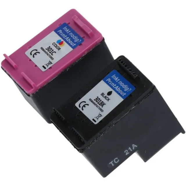 PrintAbout Huismerk HP 301 (N9J72AE) Inktcartridge Zwart + 3 kleuren Voordeelbundel
