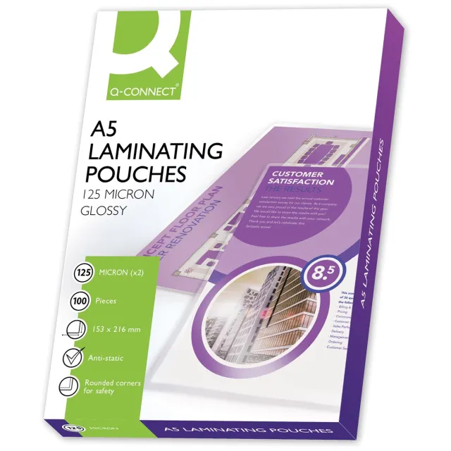 Q-Connect lamineeretui A5 2x 125 micron 100 stuks