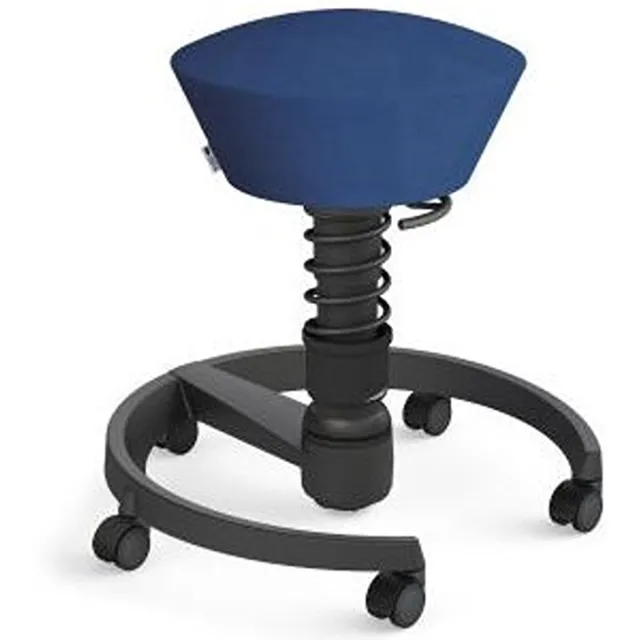 AERIS SWOPPER ergonomische bureaukruk - zwart onderstel - blauwe zitting - zachte wielen - standaard Zwart/ blauw
