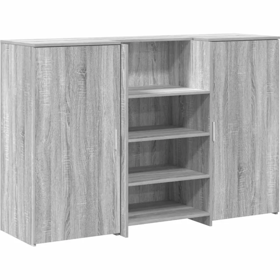 vidaXL Receptiebalie 155x50x103,5 cm bewerkt hout grijs sonoma eiken, foto 3