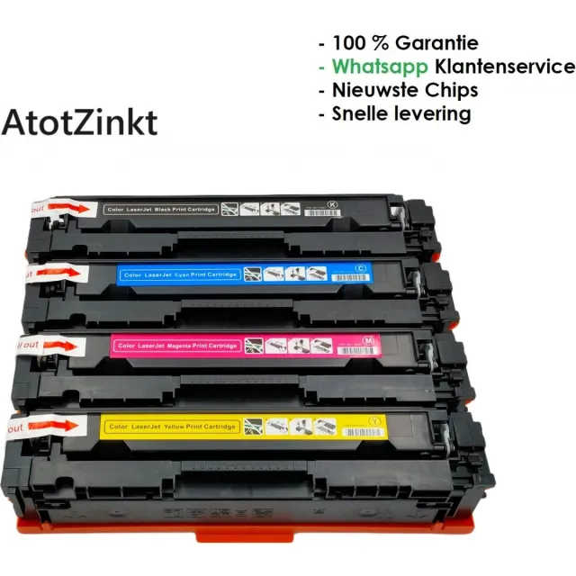 AtotZinkt premium huismerk Multipack HP 207 A met 1x HP 207A Zwart |1x W2211A HP 207A Cyaan |1x W2212A HP 207A Geel |1x W2213A HP 207A Magenta geschickt voor Color LaserJet Pro M255dw / M255nw / M283cdw / Color LaserJet Pro MFP M282nw / M283fdn