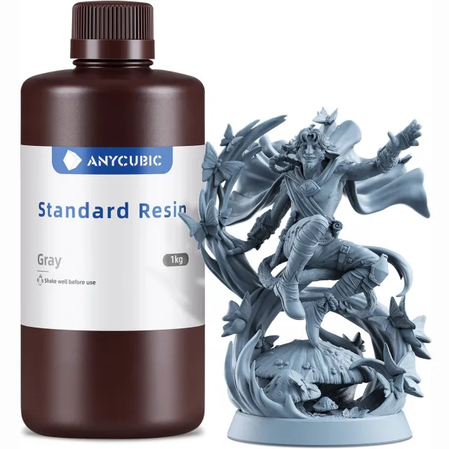 Anycubic Standard Resin Grijs 1KG – UV Resin met Hoge Precisie voor LCD/DLP/SLA 3D Printers