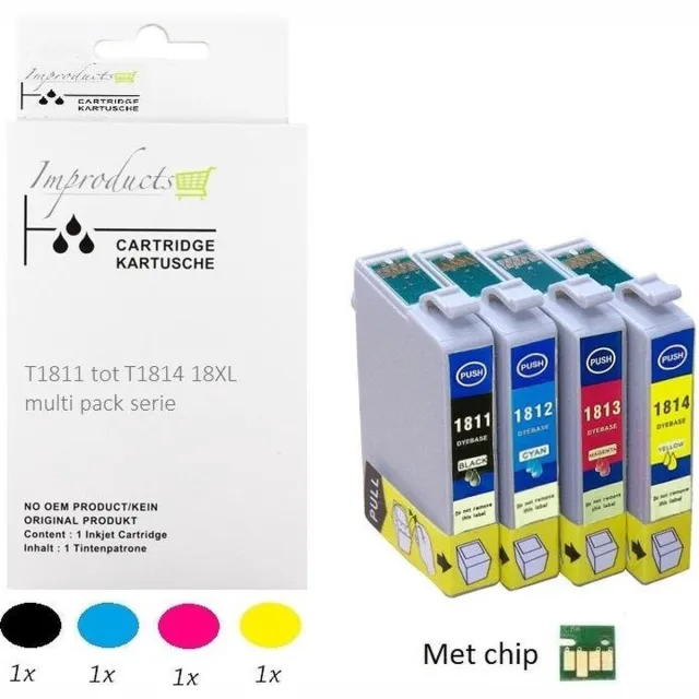 Improducts Inkt cartridges Alternatief Epson 18XL 18 XL T18 Multi pack Multi - pack