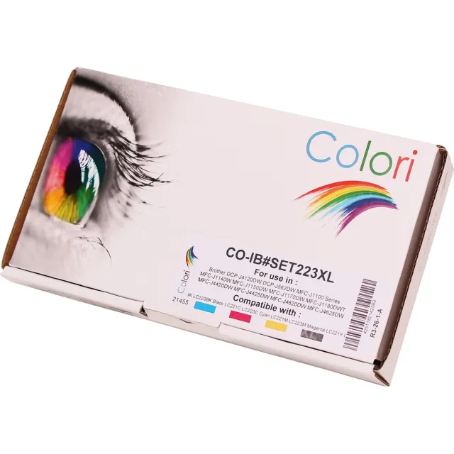 Colori Set 4x Colori huismerk inkt cartridge geschikt voor Brother LC-221 LC-223XL voor Brother DCP-J4120DW DCP-J562DW MFC-J1100 Series MFC-J1140W MFC-J1150DW MFC-J1170DW MFC-J1180DWT MFC-J4420DW MFC-J4425DW Set 4 stuks