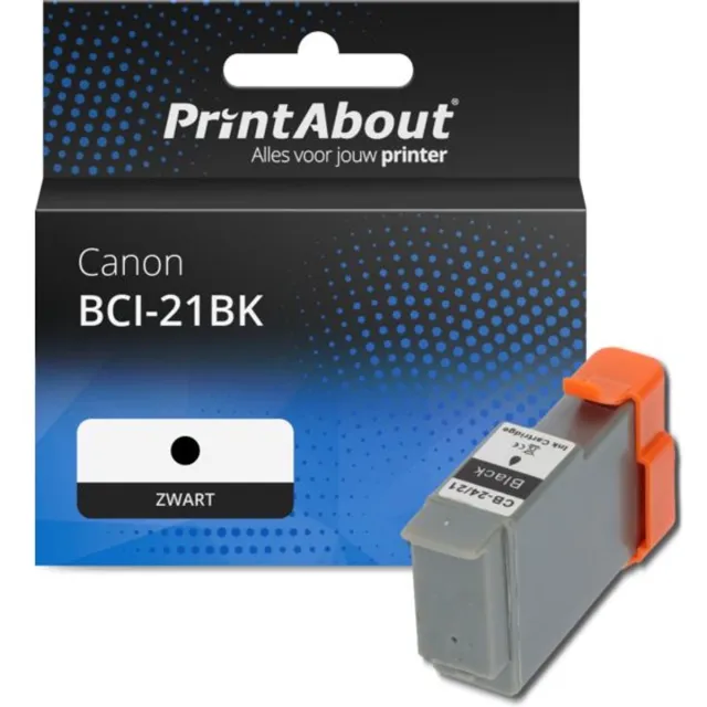 PrintAbout Huismerk Canon BCI-21BK Inktcartridge Zwart