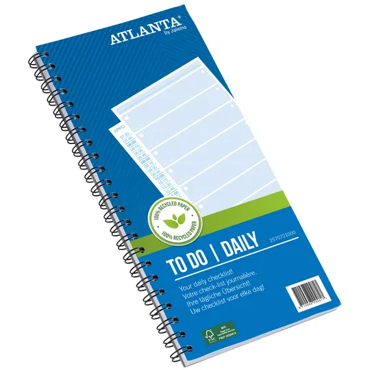 Djois Things to do Djois Atlanta recycled papier Today 140x297mm 125vel 70gr blauw