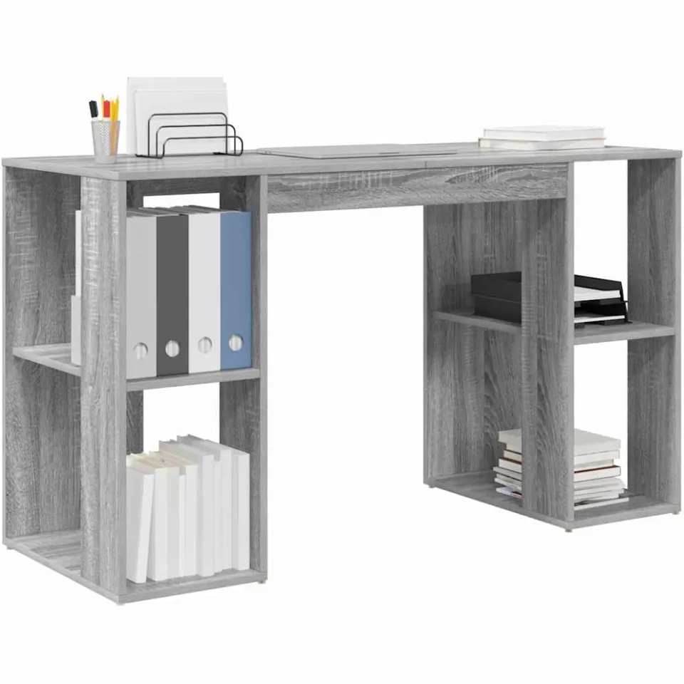 vidaXL Bureau Grijs Sonoma 130 x 50,5 x 75 cm Bewerkt hout