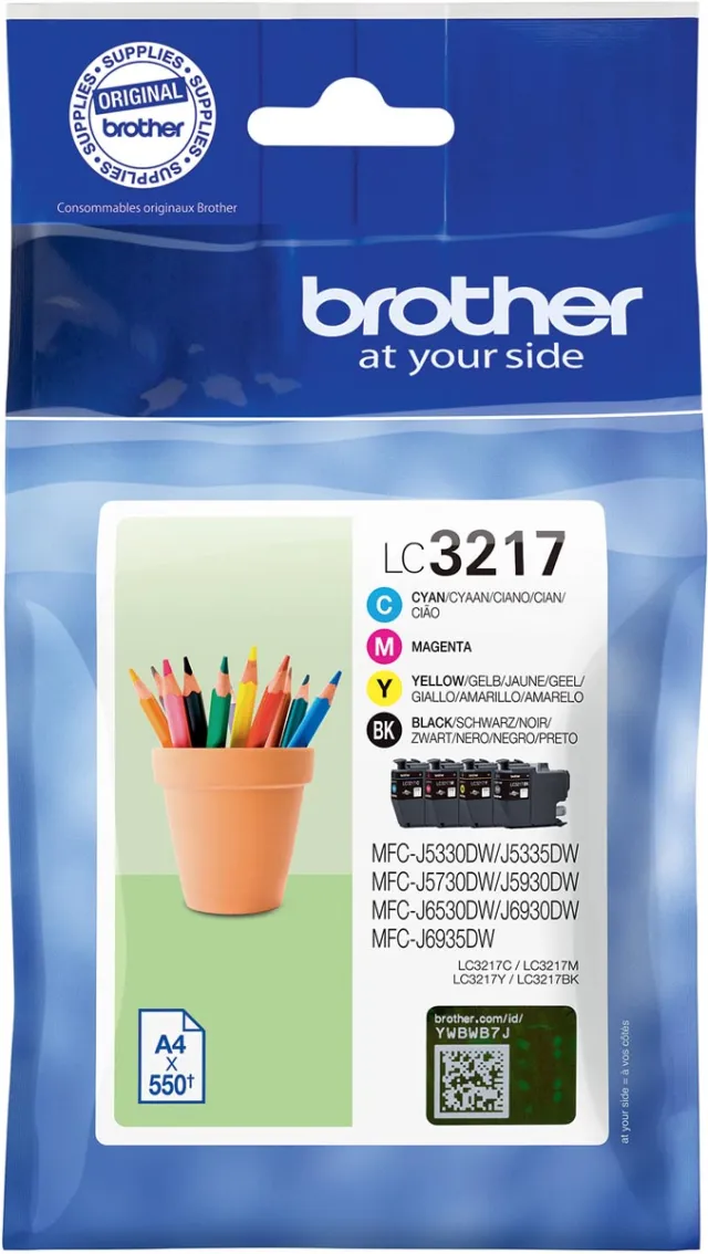 Brother LC-3217 inktcartridges voordeelverpakking 4 kleuren cyaan, foto 2