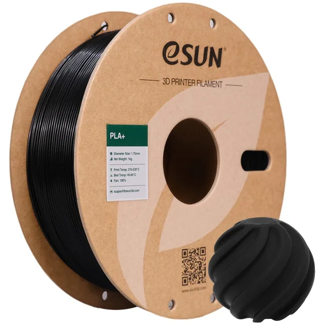 ESUN PLA+ Zwart / Black - 1 kg - 1.75 mm - 3D printer en 3D pen filament