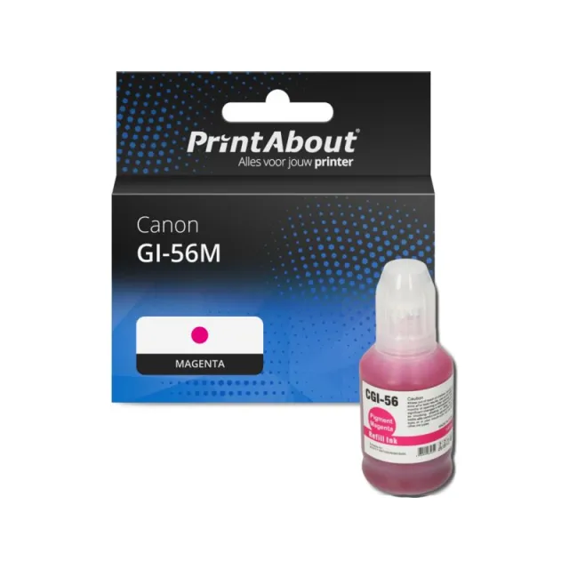 PrintAbout huismerk Inktcartridge GI-56M Magenta Geschikt voor Canon