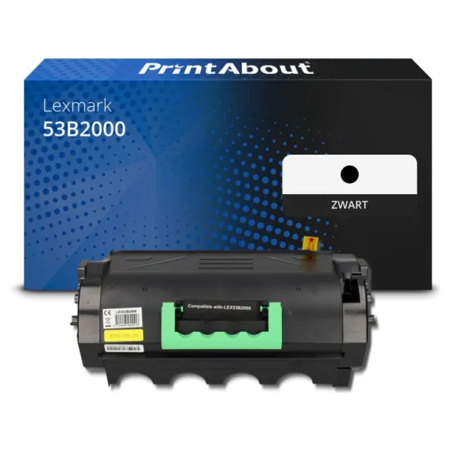 PrintAbout huismerk Toner 53B2000 Zwart Geschikt voor Lexmark