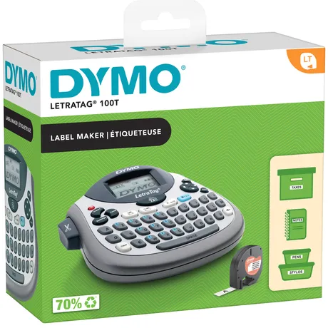 Dymo Labelprinter Dymo LetraTag 100T draagbaar azerty 12mm zilver