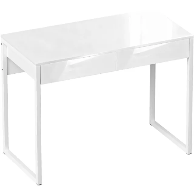ZYLARO Bureau met 2 Lades - Compact - Kantoortafel - Computerbureau - Werktafel - Computer Tafel - Bureautafel - Desk - Game Bureau - 100 x 50 x 75 cm - Wit