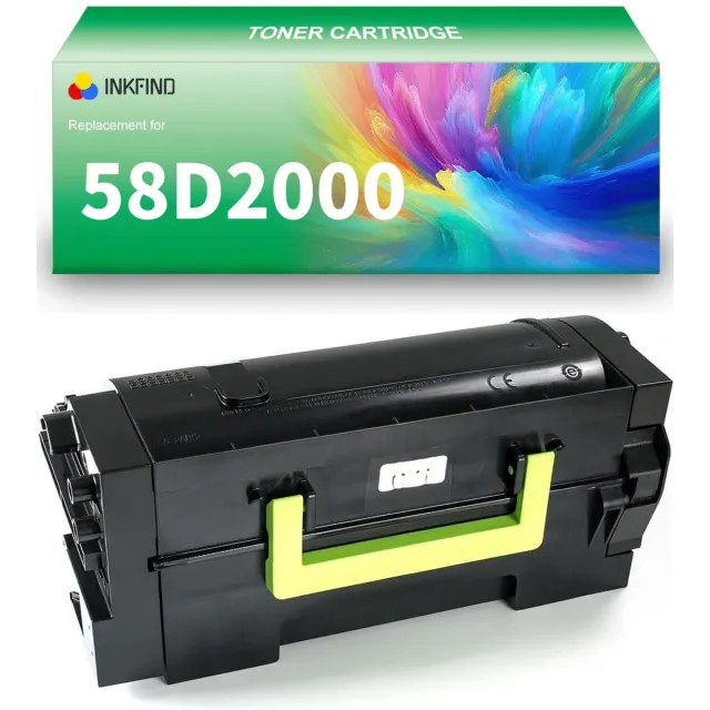 INKFIND 58D2000 Zwart tonercartridge compatibel met Lexmark 58D2000 Zwart geschikt voor Lexmark MS821 MS822 MS823 MS825 MS826 MX721 MX722 MX725 MX820 MX822 MX826 - 1-pack Zwart Zwart x 1