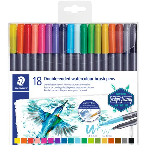 Staedtler Brushpen Staedtler 3001 Marsgraphic duo 0.5-6mm blister à 18st ass