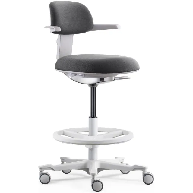 hjh office Werkstoel / balie stoel TOP WORK 40 W Zitting stof / rugleuning stof donkergrijs hjh OFFICE