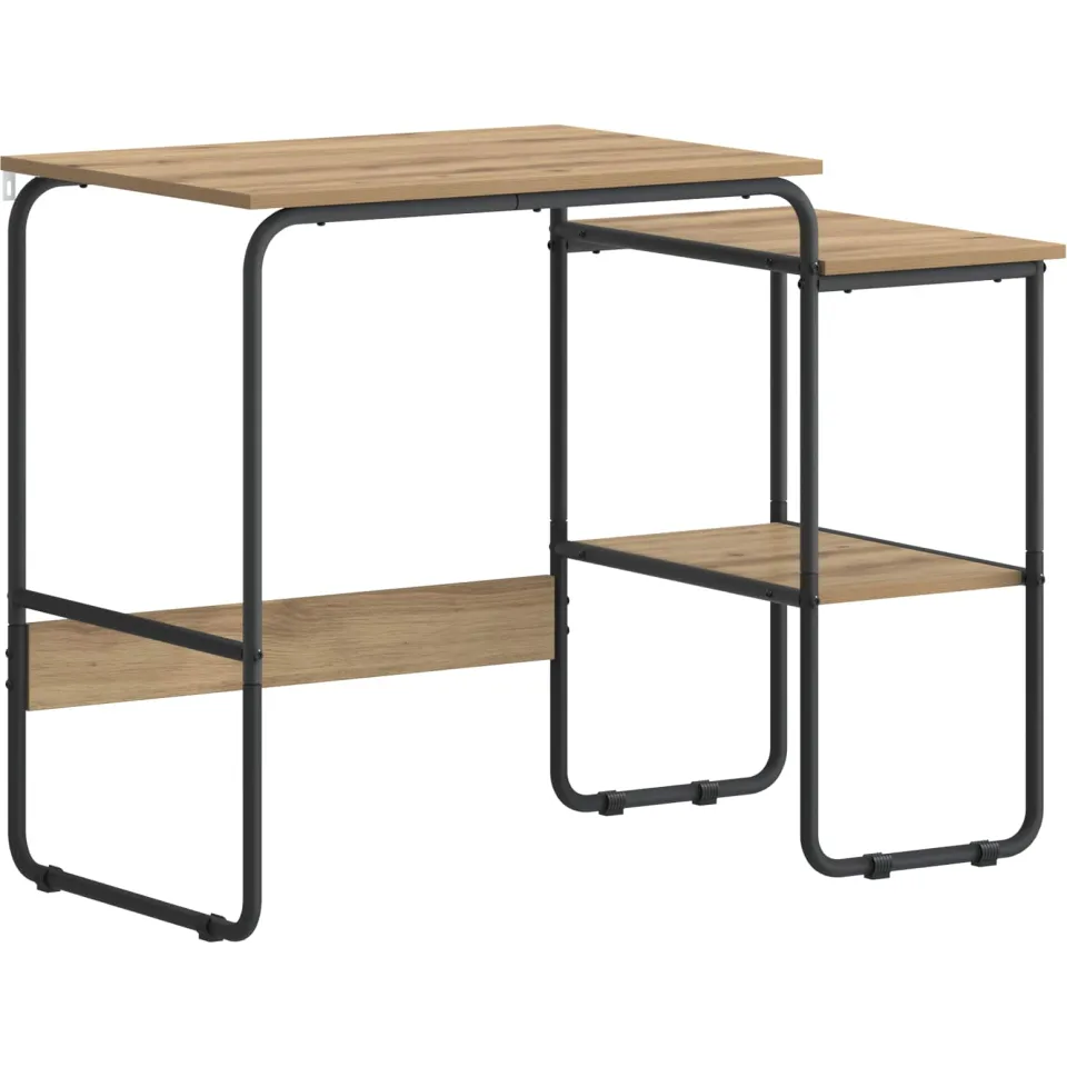 vidaXL Bureau met opbergruimte Artisanaal eiken 100 x 50 x 75 cm, foto 3