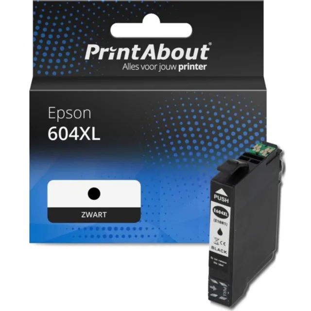 PrintAbout huismerk Inktcartridge 604XL (C13T10H14010) Zwart Hoge capaciteit geschikt voor Epson