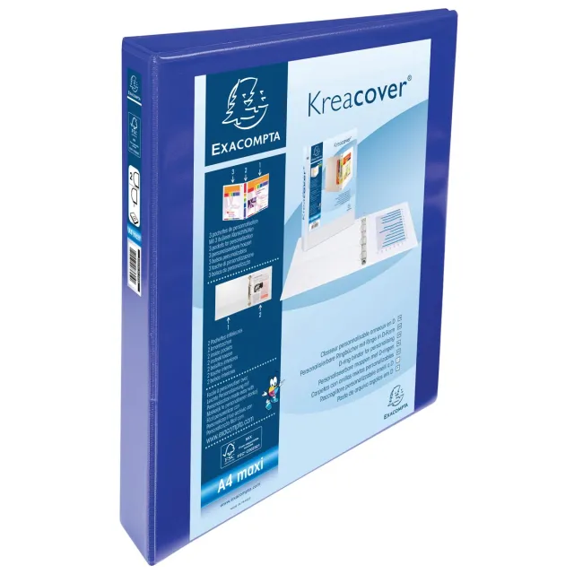 Exacompta Kreacover personaliseerbare ringmap blauw 2 ringen van 25 mm