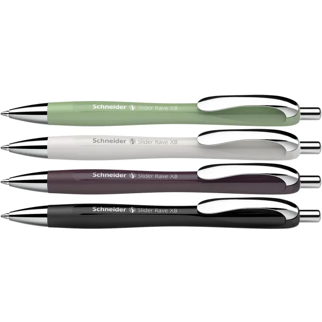 Schneider balpen Slider Rave Trend, extra breed, blauwe inkt, geassorteerde kleuren, doos van 3+1 gratis