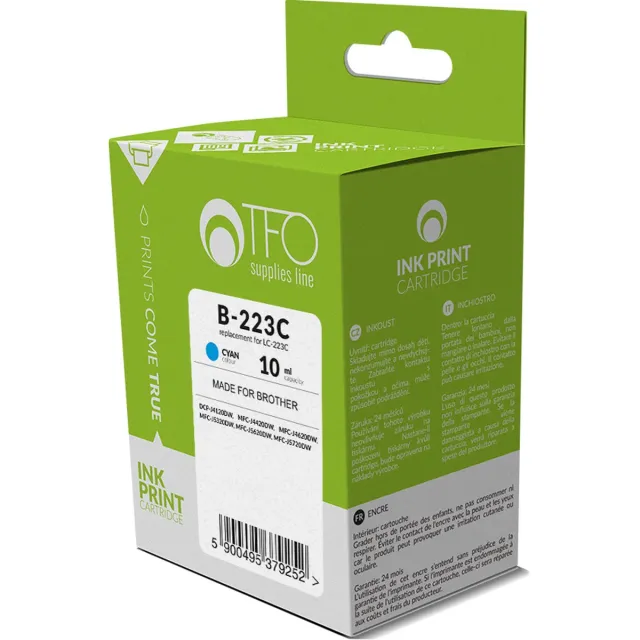 TelForceOne Brother Inkt/Toner cartridge B-223C - Vervangt LC-223C - Blauw - Geschikt voor Brother DCP-J4120DW, Brother DCP-J562DW, Brother MFC-J4420DW, Brother MFC-J4620DW, Brother MFC-J4625DW, Brother MFC-J480DW, Brother MFC-J5320DW, Brother MFC-J5620DW