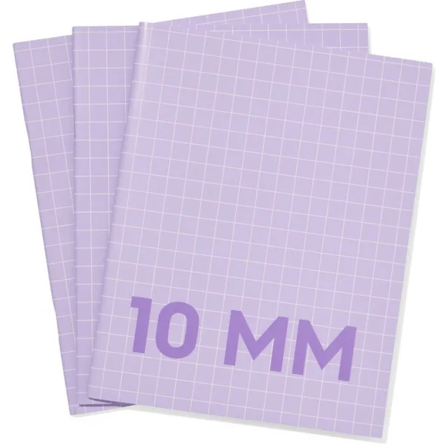 HEMA Schriften lila A5 geruit 10mm - 3 stuks
