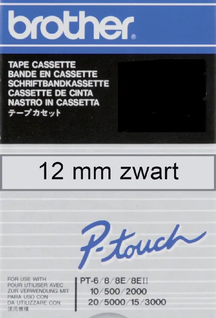Brother Labeltape Brother P-touch TC-101 standaard 12mm zwart op transparant
