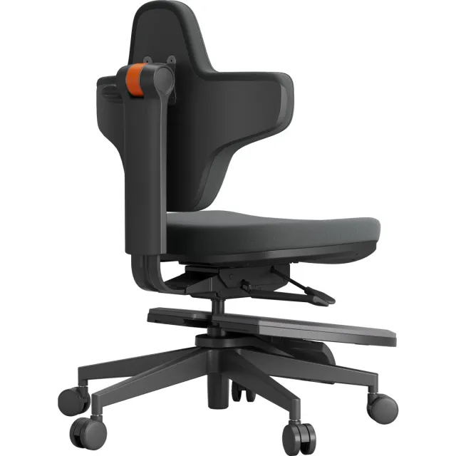 Newtral MT-M Standing-Mate ergonomische stoel voor zit-sta-bureaus, 5-in-1 adaptieve zitting, 167° kantelbare rugleuning, verstelbare zithoogte (46-57 cm) en zitdiepte (38-44 cm), ontwerp zonder armleuningen, draagvermogen van 150 kg zwart