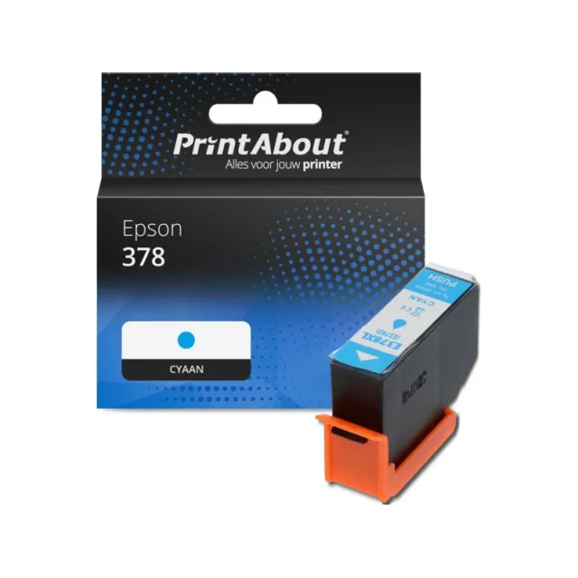PrintAbout huismerk Inktcartridge 378 (C13T37824010) Cyaan Geschikt voor Epson